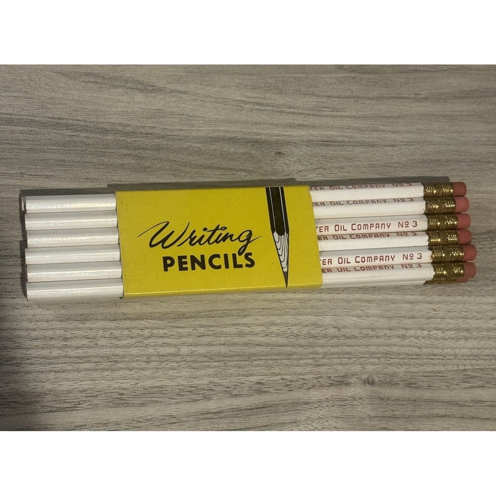 Vtg‎ No3 Pencils TIDEWATER OIL Lot Of 12 White Tidewater Oil Collectibles USA